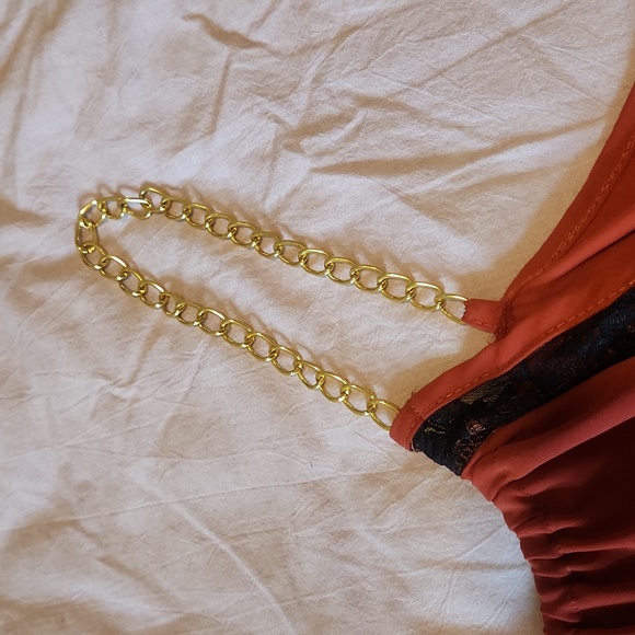 💥2/$40💥 Eunishop High Low Dress w/ Gold Chain Straps - Picture 5 of 14